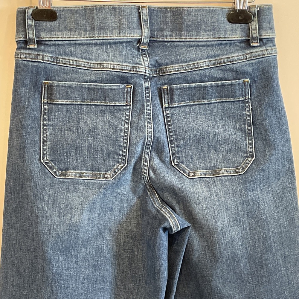 Spanx Air Essential Wide Leg High Rise Patch Pocket Jeans Pull-On Size M Stretch - Picture 11 of 16